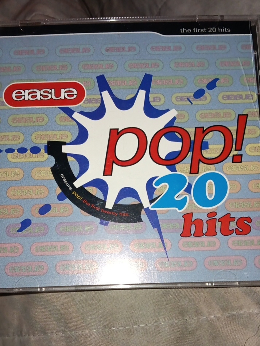 Erasure pop! 20 Hits CD - Blue, Red, White Graphic Cover